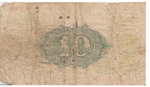 TEN SHILLING BANKNOTE FISHER REF £1-97 - £1 BANKNOTE - Cambridgeshire Coins