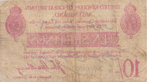 TEN SHILLINGS ARABIC OVERPRINT BANKNOTE BRADBURY REF SHILL-2 - 10 Shillings Banknotes - Cambridgeshire Coins