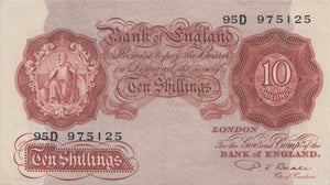 TEN SHILLINGS BANKNOTE BEALE REF SHILL-3 - 10 Shillings Banknotes - Cambridgeshire Coins