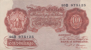 TEN SHILLINGS BANKNOTE BEALE REF SHILL-3 - 10 Shillings Banknotes - Cambridgeshire Coins