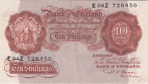 TEN SHILLINGS BANKNOTE BEALE REF SHILL-33 - 10 Shillings Banknotes - Cambridgeshire Coins