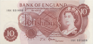 TEN SHILLINGS BANKNOTE FORDE REF SHILL-22 - 10 Shillings Banknotes - Cambridgeshire Coins