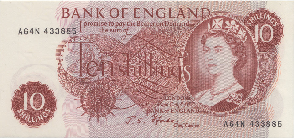 TEN SHILLINGS BANKNOTE FORDE REF SHILL-25 - 10 Shillings Banknotes - Cambridgeshire Coins