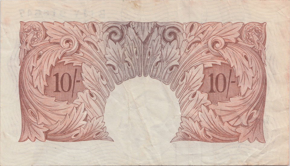 TEN SHILLINGS BANKNOTE O'BRIEN REF SHILL-19 - 10 Shillings Banknotes - Cambridgeshire Coins