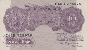 TEN SHILLINGS BANKNOTE PEPPIATT REF SHILL-1 - 10 Shillings Banknotes - Cambridgeshire Coins