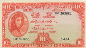 TEN SHILLINGS IRELAND BANKNOTE REF IRE 1 - Irish Banknotes - Cambridgeshire Coins
