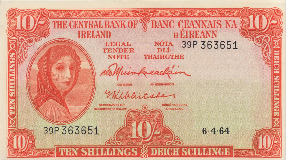 TEN SHILLINGS IRELAND BANKNOTE REF IRE 1 - Irish Banknotes - Cambridgeshire Coins