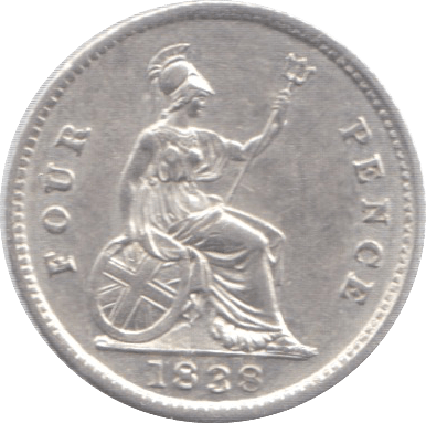 1838 FOURPENCE ( AUNC ) - Fourpence - Cambridgeshire Coins