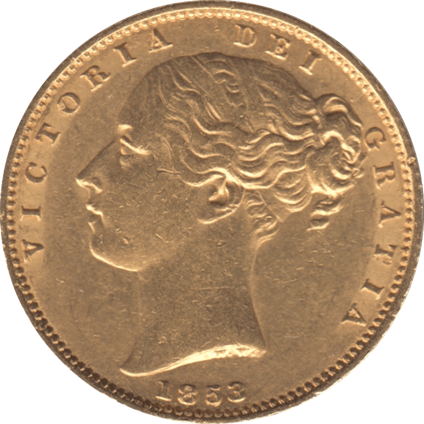 1853 GOLD SOVEREIGN ( AUNC ) SHIELD BACK - SOVEREIGN - Cambridgeshire Coins