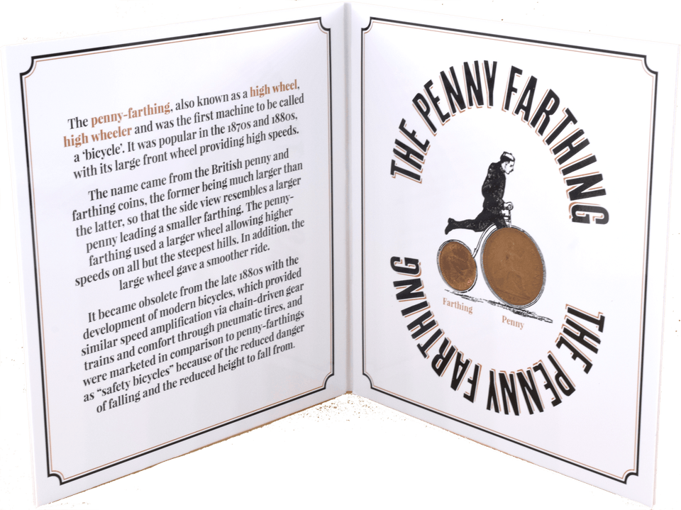 The Penny Farthing Bike Cycle Coin Collectors Album Gift Xmas Stocking Filler - Gift Ideas - Cambridgeshire Coins