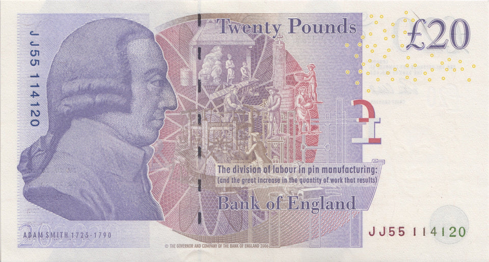 TWENTY POUNDS BANKNOTE CLELAND REF £20-8 - £20 Banknotes - Cambridgeshire Coins