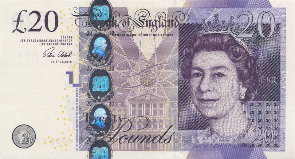 TWENTY POUNDS BANKNOTE CLELAND REF £20-8 - £20 Banknotes - Cambridgeshire Coins
