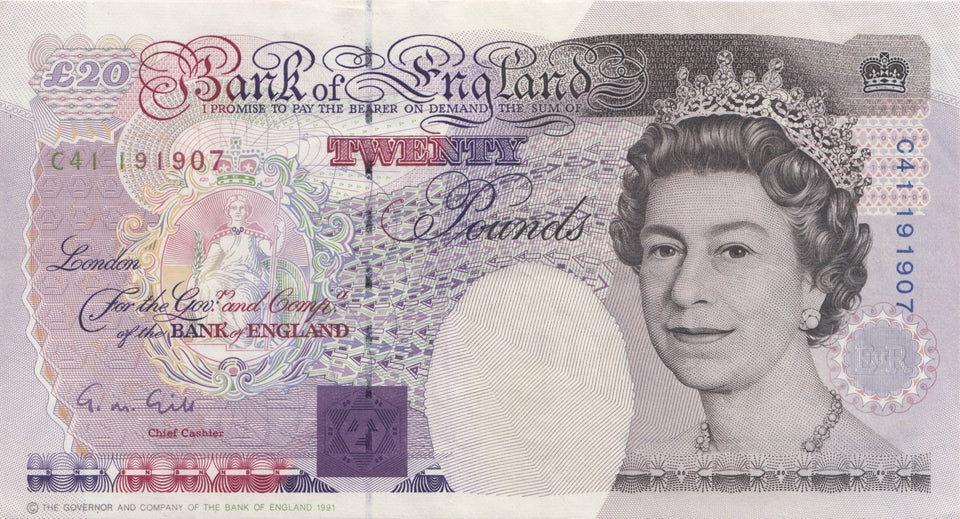 TWENTY POUNDS BANKNOTE GILL REF £20-6 - £20 Banknotes - Cambridgeshire Coins