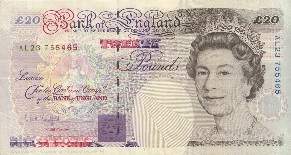 TWENTY POUNDS BANKNOTE KENTFIELD REF £20-7 - £20 Banknotes - Cambridgeshire Coins