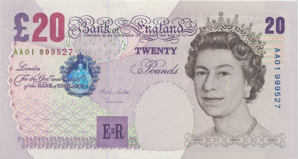TWENTY POUNDS BANKNOTE LOWTHER REF £20-16 - £20 Banknotes - Cambridgeshire Coins