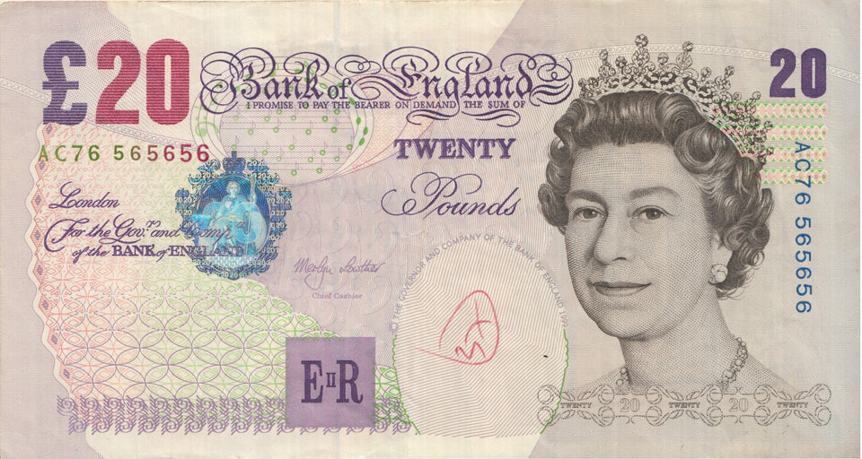 TWENTY POUNDS BANKNOTE LOWTHER REF £20-18 - £20 Banknotes - Cambridgeshire Coins