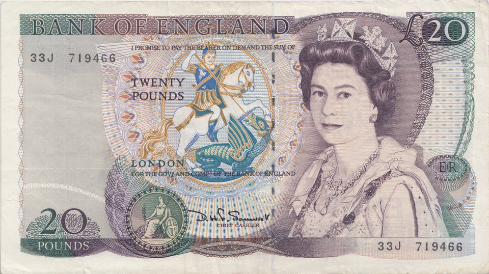 TWENTY POUNDS BANKNOTE SOMERSET REF £20-24 - £20 Banknotes - Cambridgeshire Coins