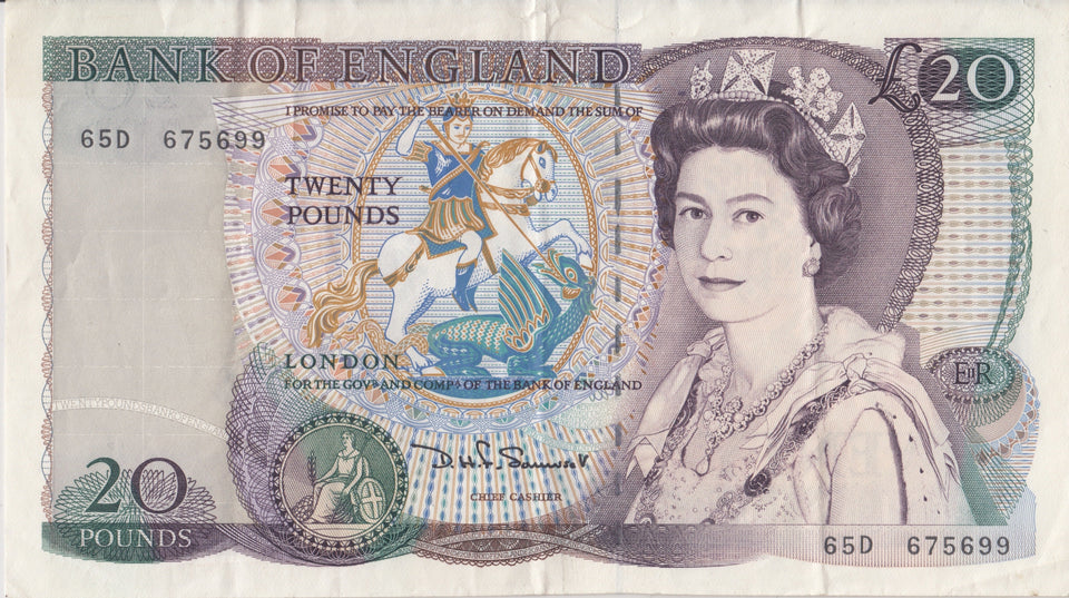 TWENTY POUNDS BANKNOTE SOMERSET REF £20-6 - £20 Banknotes - Cambridgeshire Coins
