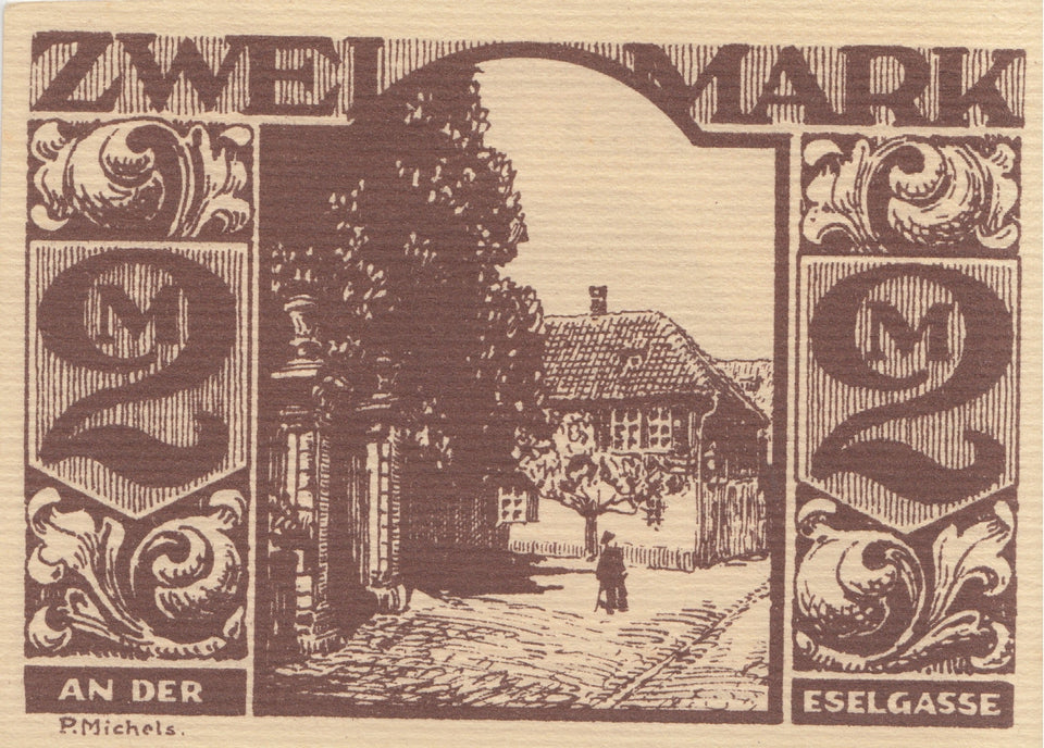 TWO MARKS GERMANY NOTTGELD BANKNOTE REF 1491 - World Banknotes - Cambridgeshire Coins