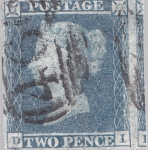 TWO PENCE BLUE STAMP 4 MARGINS VICTORIAN SG 14 REF 5 - BRITISH STAMPS - Cambridgeshire Coins