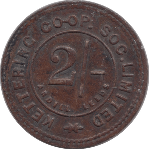 TWO SHILLING LEEDS TOKEN KETTERING COOPERATIVE SOCIETY - HALFPENNY TOKEN - Cambridgeshire Coins