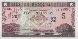 ULSTER BANK BELFAST FIVE POUNDS BANKNOTE IRE-5 - World Banknotes - Cambridgeshire Coins