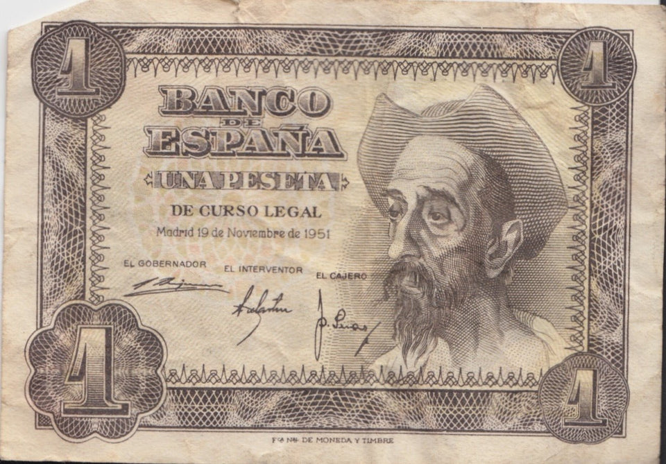 UNA PESETA BANK OF SPAIN REF 1336 - World Banknotes - Cambridgeshire Coins