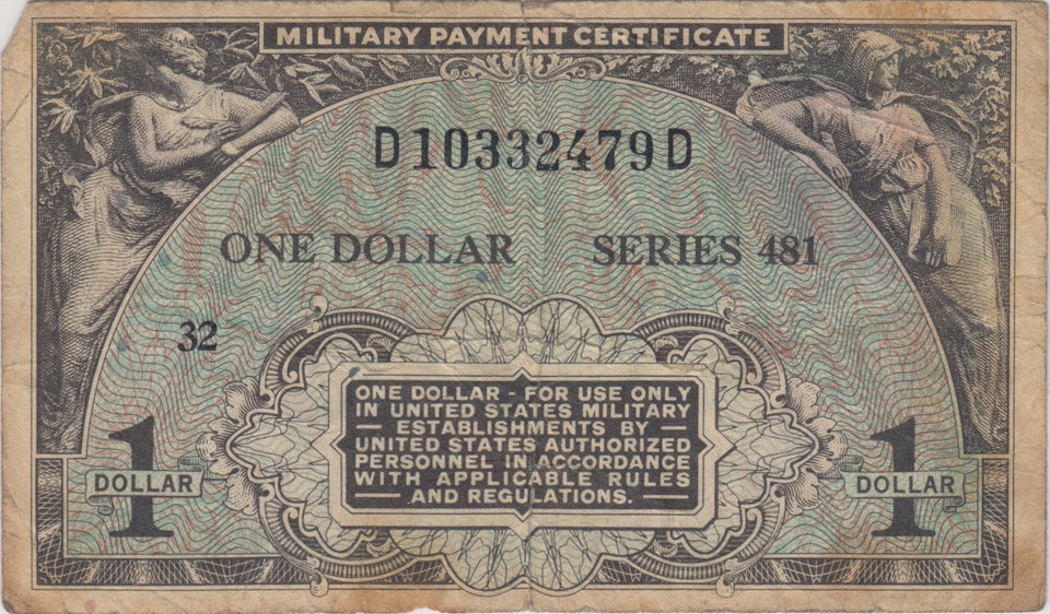 UNITED STATES MILITARY BANKNOTE 1 DOLLAR REF 1377 - World Banknotes - Cambridgeshire Coins