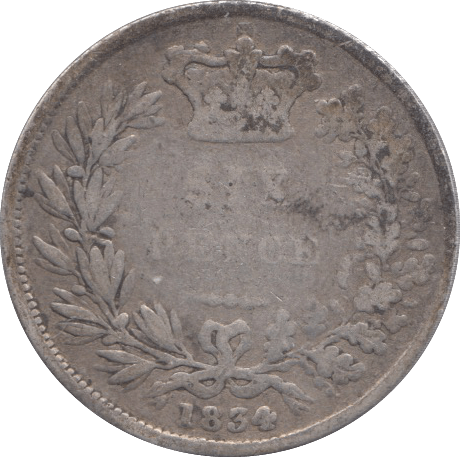 1834 SIXPENCE ( FAIR ) 3 - Sixpence - Cambridgeshire Coins