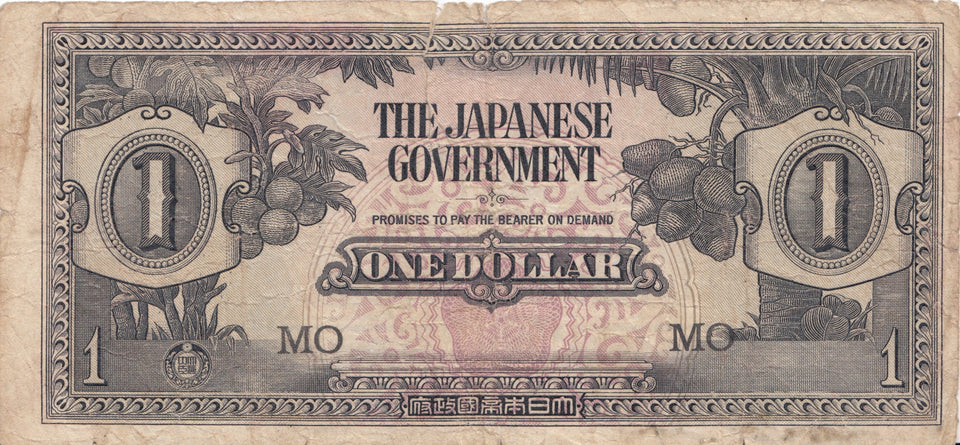 WWII 1 DOLLAR MALAYA JAPANESE GOVERNMENT BANKNOTE REF 1210 - World Banknotes - Cambridgeshire Coins