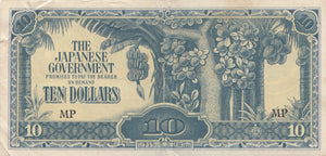 WWII 10 DOLLARS MALAYA JAPANESE GOVERNMENT BANKNOTE REF 1211 - World Banknotes - Cambridgeshire Coins